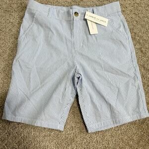 NWT Janie and Jack Seersucker Shorts Size 14 Kids Preppy Adjustable Waist